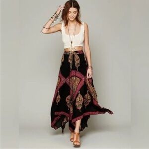 Free People Heart of Gold asymmetrical skirt Sz small